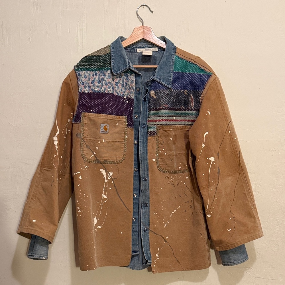 Tricia Fix x Free People Carhartt Brown Patchwork Jacket